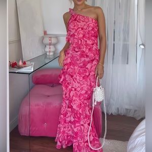 Pink One-Shoulder Maxi Dress!!!